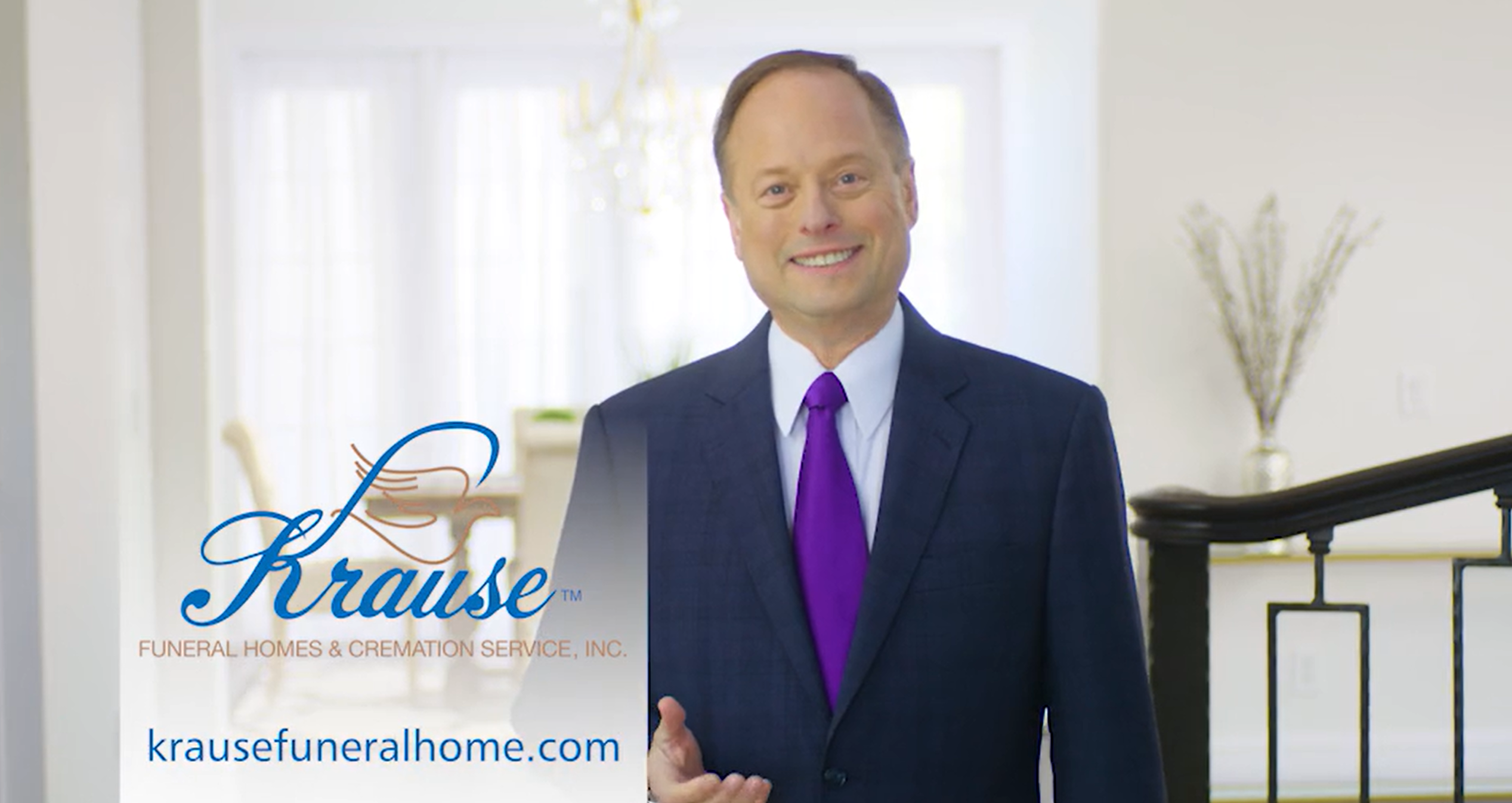 Mark Krause standing in krause funeral homes lobby